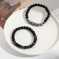 Bracelets de pierres précieuses, fil élastique, avec Carte Pierre, fait à la main, 2 pièces & bijoux de mode & unisexe, Longueur Environ 18 cm, Vendu par fixé