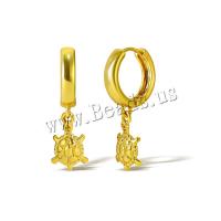 Huggie hoepel Drop Earrings, Messing, echt goud verguld, voor vrouw, gouden, Verkocht door pair