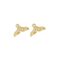 Cubic Zirconia Micro Pave bronze Pingente, cobre, banhado a ouro genuino, DIY & Vario tipos a sua escolha & micro pavimento em zircônia cúbica, dourado, vendido por par