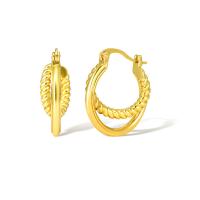 Brass Leverback Earring real gold plated for woman golden Sold By Pair