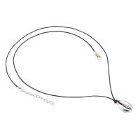 Fashion halskæde smykker, Terylene Cord, med Shell & Zinc Alloy, mode smykker & Unisex, flere farver til valg, Solgt af PC