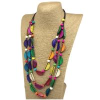 Wood Necklace handmade fashion jewelry & for woman multi-colored Sold Per 78 cm Strand