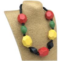 collier bois, fait à la main, bijoux de mode & pour femme, multicolore, Vendu par 65 cm brin