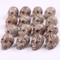 Fashion Dekoration, Kinesisk maleri Stone, Skull, poleret, til hjemmet og kontoret, blandede farver, 53x33x33mm, Solgt af PC