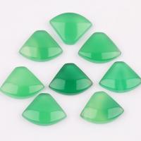 Cabochon en agate, agate verte, éventail, DIY, vert, 14x18x4mm, Vendu par PC