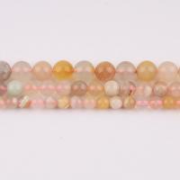 Perles agates, Agate aux fleurs de cerisier blanc, Rond, poli, DIY & normes différentes pour le choix, rose, Vendu par Environ 38 cm brin