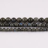 Natural Labradorite Beads Round polished DIY black Sold Per Approx 38 cm Strand