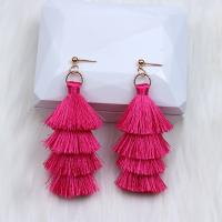 Pendientes, Hilo de algodón, hecho a mano, Joyería & diferentes estilos para la opción & para mujer, 95x32mm, Vendido por Par