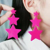 Acrylic Jewelry Earring Star painted fashion jewelry & for woman Sold By Pair