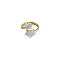 alliage de zinc Cuff Bague, avec perle de plastique, Placage de couleur d'or, styles différents pour le choix & pavé de micro zircon & pour femme & avec strass, Taille:6-8, Vendu par PC