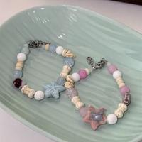 Pulsera de Porcelana, con Cuentas de vidrio & Partículas de acero, con 5.5cm extender cadena, hecho a mano, Joyería & para mujer, más colores para la opción, longitud aproximado 18.4 cm, Vendido por UD