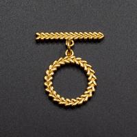 Chiusura Toggle in ottone, laccato oro 18K, DIY, dorato, assenza di nichel,piombo&cadmio, 25x20.80mm, Venduto da PC