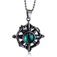 Evil Eye Pendants Titanium Steel with Resin polished fashion jewelry & DIY & Unisex & evil eye pattern & blacken Sold By PC