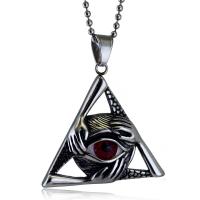 Evil Eye Anhänger, Titanstahl, mit Harz, Dreieck, poliert, Modeschmuck & DIY & unisex & böser Blick- Muster & Schwärzen, keine, 46x9mm, verkauft von PC