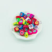 Polymer lerperler, Polymer Clay, Square, du kan DIY, blandede farver, 10mm, Ca. 100pc'er/Bag, Solgt af Bag