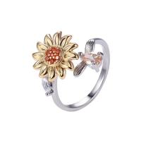 Cúbicos Circonia Micro Pave anillo de latón, metal, Joyería & rotativo & micro arcilla de zirconia cúbica & para mujer, libre de níquel, plomo & cadmio, tamaño:7, Vendido por UD