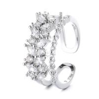 Cúbicos Circonia Micro Pave anillo de latón, metal, chapado, Joyería & micro arcilla de zirconia cúbica & para mujer, más colores para la opción, libre de níquel, plomo & cadmio, tamaño:7, Vendido por UD