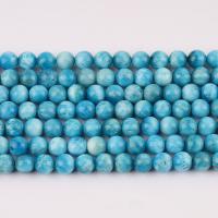 Edelsteen Sieraden Kralen, apatieten, Ronde, gepolijst, DIY, blauw, 8mm, Ca 49pC's/Strand, Per verkocht Ca 38 cm Strand