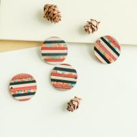 Pendentifs en bois, avec résine, Plat rond, DIY, 30mm, Environ 50PC/sac, Vendu par sac