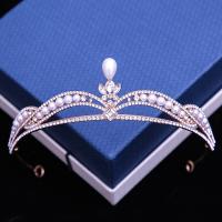 Bridal Tiaras Zinc Alloy with Plastic Pearl plated for woman & with rhinestone Sold By PC