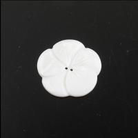 Natural White Shell Kralen, Bloem, DIY, wit, 27.70x27.70x2.70mm, Verkocht door PC