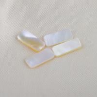 Shell Cabochons, Geel Shell, Rechthoek, DIY, wit, 11.10x5.10x0.90mm, Verkocht door PC