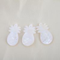 Natural White Shell Hangers, Ananas, DIY, wit, 26.51x7.40x3.10mm, Gat:Ca 1mm, Verkocht door PC