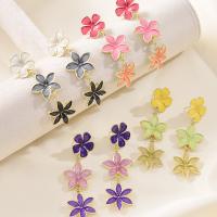 Zinc Alloy Stud Earring Flower plated fashion jewelry & for woman nickel lead & cadmium free Sold By Pair