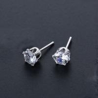 Titanio Acciaio Orecchini, Titantium acciaio, placcato, gioielli di moda & formato differente per scelta & Micro spianare cubic zirconia & per la donna, assenza di nichel,piombo&cadmio, 5x17mm, Venduto da coppia