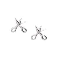 Sterling Silver Jewelry orecchino, 925 argento sterlina, forbici, placcato, per la donna, nessuno, 9x8mm, Venduto da coppia