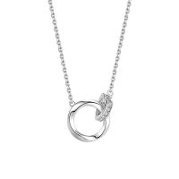 Circón cúbico micr3ofono pavimenta collar de plata esterlina, plata de ley 925, con 5CM extender cadena, chapado, micro arcilla de zirconia cúbica & para mujer, más colores para la opción, longitud aproximado 45 cm, Vendido por UD