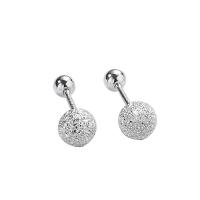 925 Sterling Silver Stud Earrings plated & for woman silver color Sold By Pair