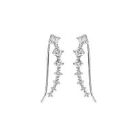 Cubic Zirconia micro pavimenta Sterling Silver Earring, 925 argento sterlina, placcato, Micro spianare cubic zirconia & per la donna, nessuno, 24.50x4mm, Venduto da coppia