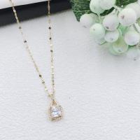 Titanium Steel Necklace fashion jewelry & with rhinestone nickel lead & cadmium free 45cm Sold By PC