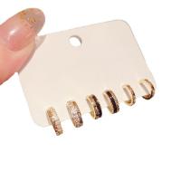 Messing Oorbel Set, gold plated, voor vrouw & met strass, 11mm, 10mm, 9mm, Verkocht door Stel