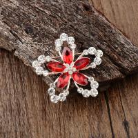 Zinc Alloy Brooches with Crystal petals for woman & hollow nickel lead & cadmium free 43mm Sold By PC