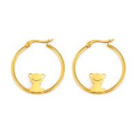 Mens acier inoxydable Hoop boucles d'oreilles, Acier inoxydable 304, bijoux de mode & pour femme, plus de couleurs à choisir, 30.90x32.20mm, Vendu par paire