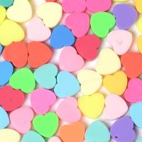 Polymer Clay Beads Heart DIY mixed colors 10mm Approx Sold By Bag