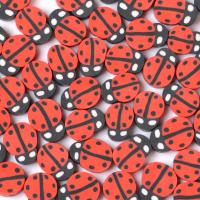 Polimero-Clay-Beads, argilla polimero, Coccinella, DIY, rosso, 10mm, Appross. 1000PC/borsa, Venduto da borsa