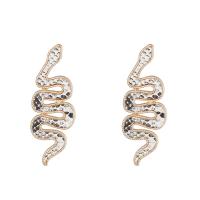 Pendientes de Perno de Aleación de Zinc, Serpiente, Joyería & diferentes materiales para la opción & para mujer, libre de níquel, plomo & cadmio, 55mm, Vendido por Par