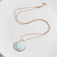 Collier en alliage de zinc Pull, avec Jade, bijoux de mode & pour femme, plus de couleurs à choisir, protéger l'environnement, sans nickel, plomb et cadmium, Longueur Environ 27.55 pouce, Vendu par PC