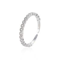 Zircon cubique Micro Pave Sterling Silver Rings, Argent sterling 925, Placage, bijoux de mode & pavé de micro zircon & pour femme, plus de couleurs à choisir, protéger l'environnement, sans nickel, plomb et cadmium, 2mm, Vendu par PC