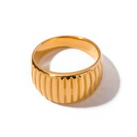 Stainless Steel Finger Ring 304 Stainless Steel 18K gold plated fashion jewelry & Unisex golden Sold By PC