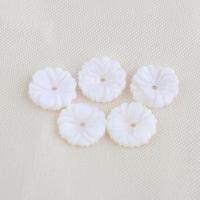 Natural White Shell Kralen, Bloem, DIY, wit, 10.20x2mm, Verkocht door PC