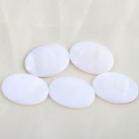 Shell Cabochons, Bijela Shell, Oval, možete DIY, bijel, 24.60x17.70x3.90mm, Prodano By PC