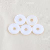 Prirodni White Shell perle, Bijela Shell, Krug, možete DIY, bijel, 9.80x2.10mm, Rupa:Približno 2.5mm, Prodano By PC