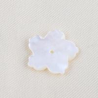 Natural White Shell Perler, Flower, du kan DIY, hvid, 14.20x14x1.40mm, Solgt af PC