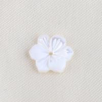 Grânulos do escudo de água doce natural, Início Shell, Flor, DIY, branco, 10.60x2.10mm, vendido por PC