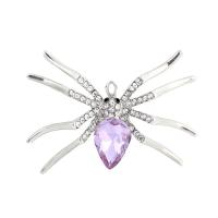 Zinklegering broches, Zinc Alloy, Spin, plated, uniseks & met strass, purper, 45x45mm, Verkocht door PC