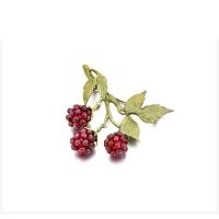 Zinc Alloy Brocher, med Garnet, Grape, forgyldt, for kvinde, lilla, 37x42mm, Solgt af PC